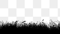 Grass bush png border nature silhouette, transparent background. Free public domain CC0 image.