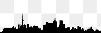 Shanghai skyline png silhouette border, cityscape on transparent background. Free public domain CC0 image.