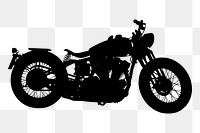 Motorcycle png sticker vehicle silhouette, transparent background. Free public domain CC0 image.