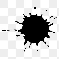 Ink splash png silhouette clipart, transparent background. Free public domain CC0 image.