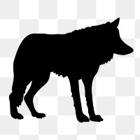 Wolf png sticker wild animal silhouette, transparent background. Free public domain CC0 image.