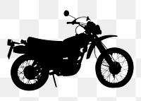 Motorcycle png sticker vehicle silhouette, transparent background. Free public domain CC0 image.