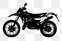 Motorcycle png vehicle silhouette sticker, transparent background. Free public domain CC0 image.