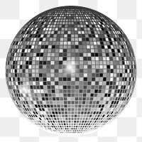 Mirror ball png sticker, party decorative illustration on transparent background. Free public domain CC0 image.