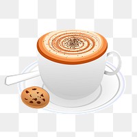 Cappuccino png sticker, food illustration on transparent background. Free public domain CC0 image.