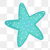 Starfish png sticker, marine life illustration on transparent background. Free public domain CC0 image.