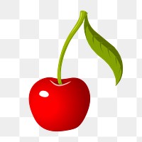 Cherry png sticker, fruit illustration on transparent background. Free public domain CC0 image.