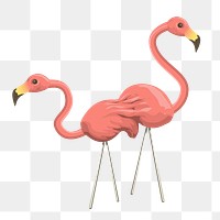 Pink flamingos png sticker, bird illustration on transparent background. Free public domain CC0 image.