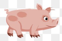 Pig png sticker, farm animal illustration on transparent background. Free public domain CC0 image.