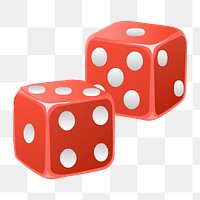 Red dice png sticker, toy illustration on transparent background. Free public domain CC0 image.