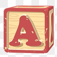 Alphabet letter png block sticker, toy illustration on transparent background. Free public domain CC0 image.