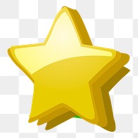 Gold star png sticker, 3D illustration on transparent background. Free public domain CC0 image.