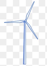 Wind turbine png sticker, renewable energy illustration on transparent background. Free public domain CC0 image.