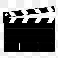 Film slate png sticker, object illustration on transparent background. Free public domain CC0 image.