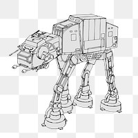 At-at robot png sticker, Star Wars illustration on transparent background. Free public domain CC0 image.