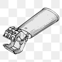 Mechanical hand png sticker, tool illustration on transparent background. Free public domain CC0 image.