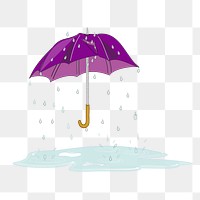 Umbrella png sticker, rainy season illustration on transparent background. Free public domain CC0 image.