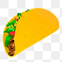 Taco png sticker, food illustration on transparent background. Free public domain CC0 image.