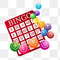 Bingo board png sticker, toy illustration on transparent background. 