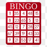 Bingo board png sticker, toy illustration on transparent background. Free public domain CC0 image.