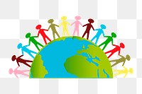 Harmonious globe png sticker, world peace illustration on transparent background. Free public domain CC0 image.