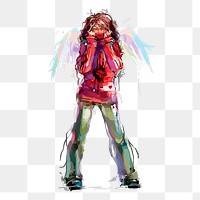 Cool angel png sticker, street art illustration on transparent background. Free public domain CC0 image.