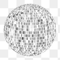 Mirror ball png sticker, object illustration on transparent background. Free public domain CC0 image.