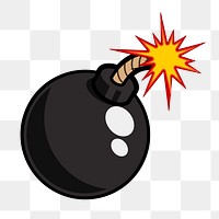 Bomb cartoon png sticker, cute illustration on transparent background. Free public domain CC0 image.