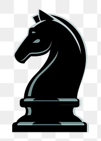 Knight chess piece png sticker, puzzle illustration on transparent background. Free public domain CC0 image.