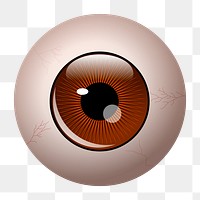 Eyeball png sticker, cartoon illustration on transparent background. Free public domain CC0 image.