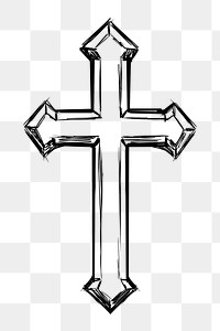 Christian cross png sticker, religious symbol on transparent background. Free public domain CC0 image.