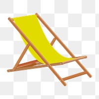 Beach folding chair png sticker, furniture illustration on transparent background. Free public domain CC0 image.