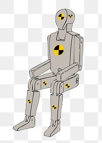 Crash test dummy png sticker, figure illustration on transparent background. Free public domain CC0 image.