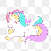 Unicorn png sticker, fantasy creature illustration on transparent background. Free public domain CC0 image.