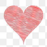 Valentine's heart png sticker, red shape illustration on transparent background. Free public domain CC0 image.