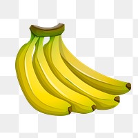 Banana png sticker, fruit illustration on transparent background. Free public domain CC0 image.