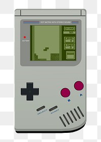 Retro gameboy png sticker, gaming console illustration on transparent background. Free public domain CC0 image.