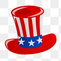 American top hat png sticker, flag illustration on transparent background. Free public domain CC0 image.