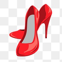 Red heels png sticker, fashion illustration on transparent background. Free public domain CC0 image.