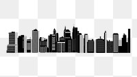 Boston cityscape png silhouette sticker on transparent background. Free public domain CC0 image.