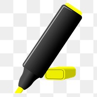 Highlighter pen png sticker, stationery illustration on transparent background. Free public domain CC0 image.