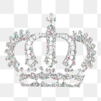 Diamond crown png sticker, sparkly object illustration on transparent background. Free public domain CC0 image.