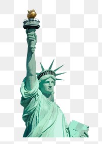 Statue of Liberty png sticker, famous landmark on transparent background. Free public domain CC0 image.