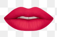 Pink matte lips png sticker, collage element on transparent background. Free public domain CC0 image.