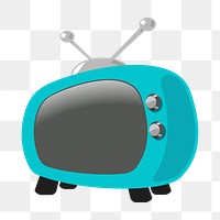 Vintage television png sticker, cartoon illustration on transparent background. Free public domain CC0 image.