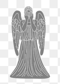 Weeping angel png sticker, vintage illustration on transparent background. Free public domain CC0 image.