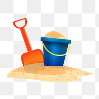 Sand bucket png sticker, toy illustration on transparent background. 