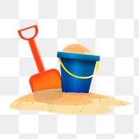 Sand bucket png sticker, toy illustration on transparent background. Free public domain CC0 image.