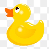 Yellow duck png sticker, toy illustration on transparent background. Free public domain CC0 image.