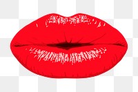 Sexy red lips png sticker, Valentine's illustration on transparent background. Free public domain CC0 image.